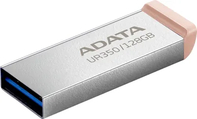 USB накопитель ADATA - UR350, USB Type A (USB 3.2 Gen 1), 128 ГБ, read speed-100MB/s, цвет коричневый, UR350-128G-RSR/BG