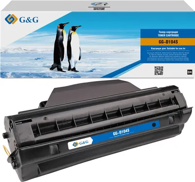 Картридж лазерный G&G GG-D104S черный (1500стр.) для Samsung ML-1660K, ML-1665K, 1661K, ML-1660, ML-1665, ML-1865W, ML-1666, ML-1860, ML-1673, ML-1674, ML-1673DCS, ML-1865K, ML-1864K, ML-1861K, ML-1865DCS, ML-1865WK, ML-1865EXP, SCX-3200, SCX-3210, SCX-3205, SCX-3217, SCX-3218, SCX-3205W, SCX-3210K, SCX-3205K,