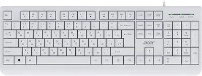 Клавиатура мембранная Acer - OKW400, Проводная, USBnum pad, цвет белый, ZL.KBDEE.01B