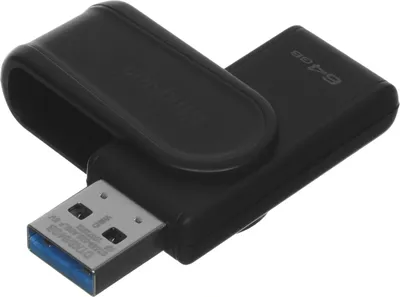 USB накопитель Kingston - DataTraveler Exodia S, USB Type A (USB 3.2 Gen 1), 64 ГБ, цвет чёрный, DTXS/64GB