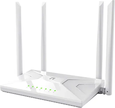 Netis NC21 Двухдиапазонный роутер АС1200, 2,4-5ГГц / 300-867 Мбит/с, LAN 3x100 Мбит/с, WAN 1x100 Мбит/с, 4x5dBi антенны