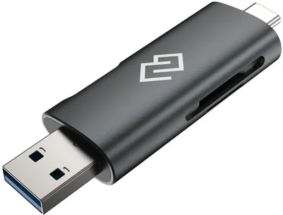 Картридер Digma CR-СU2520-G USB Type C / USB Type A, 1xUSB2.0 TypeC, SD/microSD, внешний, CR-СU2520-G
