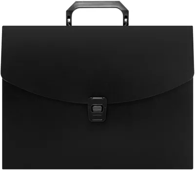 Папка-портфель Бюрократ BPP01BLCK, A4, пластик, 0.7 мм, черный