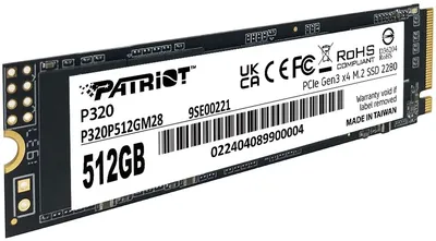 SSD Patriot P320P512GM28, 512GB, NVMe PCIe 3.0 x4, M.2 2280