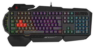 Клавиатура проводная A4Tech Bloody B310N черный USB Multimedia for gamer LED (подставка для запястий) (B310N)