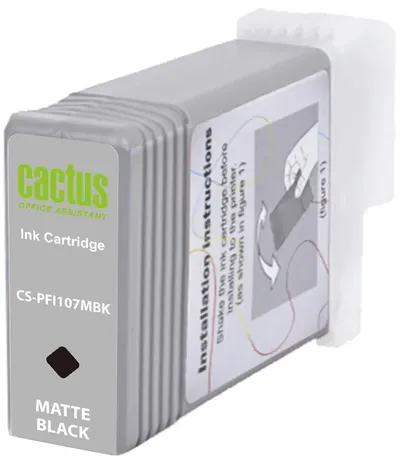 Картридж струйный Cactus CS-PFI107MBK, PFI-107, черный матовый, 130мл, для Canon imagePROGRAF