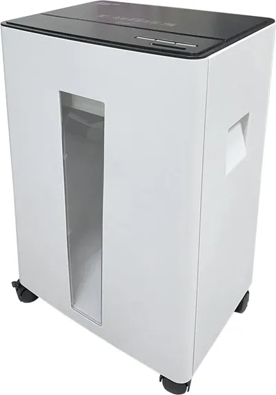 Шредер Office Kit S330SF (3,9х35) белый/черный (секр.P-4) фрагменты 13лист. 30лтр. скобы пл.карты
