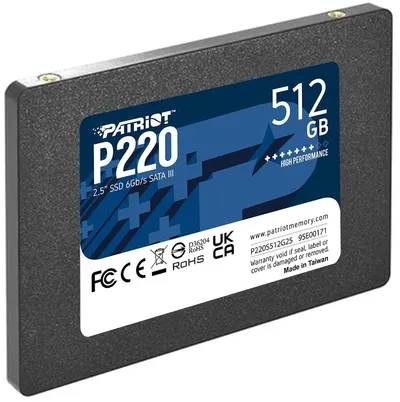 SSD Patriot P220S512G25, 512GB, SATA III, 550/500MB/s