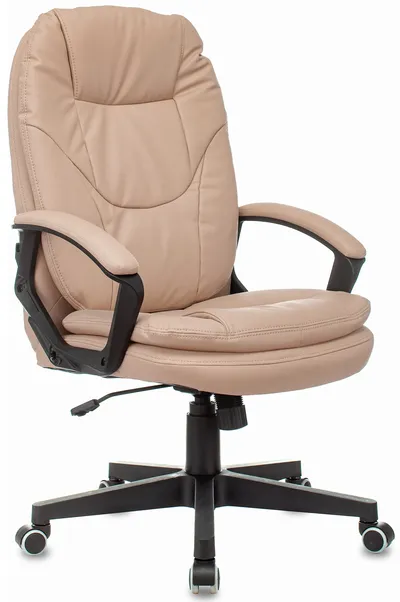 CH-868N/BEIGE Кресло руководителя Бюрократ CH-868N бежевый  Or-14  экокожа  крестов. пластик