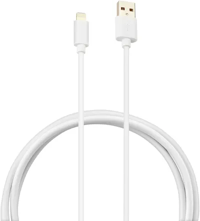Кабель USB-AM - Lightning 1.2м Buro USB-IP-1.2W2A круглый белый 2A