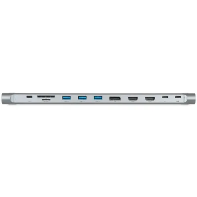 USB-концентратор для ноутбука NERPA laptop stand (1xUSB-C 100W PD, 2xHDMI 4K@30Hz, 1xDP 4K@30Hz, 3xUSB-A 3.0 (5Gbps data), 1xUSB-C 3.0 (5Gbps data), 1xTF/microSD, 1xSD/MMC, 1x3.5мм audio, 1xRJ45 Gb), USB-C power adapter 100W, power 100W USB-C cable 150cm, PD with DP and data 100W USB-C cable 30cm