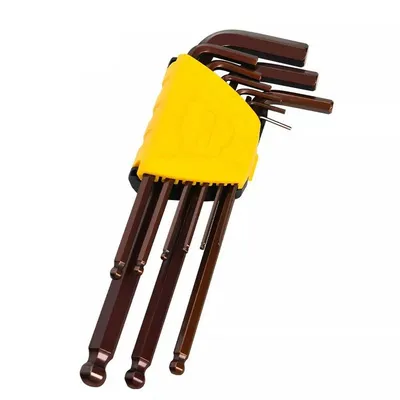 Набор шестигранников Deli DL230709G, 9 шт, S2, 1,5-10 мм, шар