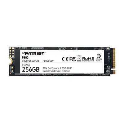 Диск SSD PATRIOT - P300, для ноутбука, M.2 2280, 256 ГБ, PCIe 3.0 NVMe x4, speed write-1100МБ/с read-1700МБ/с, P300P256GM28