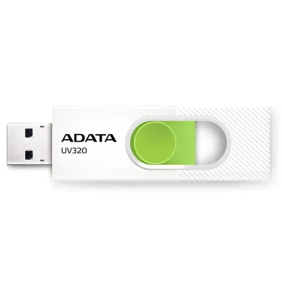 Флешка USB ADATA UV320 (AUV320-512G-RWHGN), 512Gb, USB 3.2 Gen1, R/W 100/30, белый/зеленый