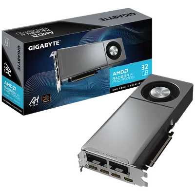 Видеокарта Gigabyte AMD Radeon AI PRO R9700 AI TOP 32GB, GDDR6, Ret (GV-R9700AI TOP-32GD 1.1)