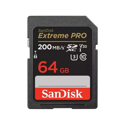 Карта памяти 64GB SDXC Sandisk Extreme Pro Class 10 UHS-I 3.0 V30 (SDSDXXU-064G-GN4IN)