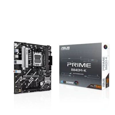 Материнская плата ASUS PRIME B840M-K AM5 mATX 2xDDR5 2xPCIEx16 2xM.2 HDMI 2.5GLAN (90MB1PK0-M0EAY0)