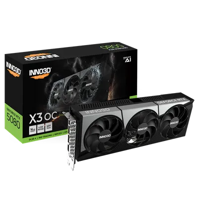 Видеокарта INNO3D GeForce RTX 5080 X3 OC 16GB, N50803-16D7X-17603930, 1×HDMI, 3×DP