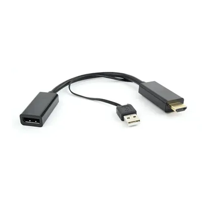 Переходник Cablexpert Конвертер HDMI->DisplayPort, Cablexpert DSC-HDMI-DP HD19M+USBxHD20F, черный (099103)