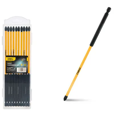 Набор бит Deli DL251200, торсионные, PH2×200 мм, сталь S2, 10 шт