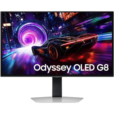 LS27FG812SIXCI - Монитор Odyssey OLED G8 4K 27" SAMSUNG LS27FG812SIXCI OLED 4K (3840x2160) 240Hz AMD FreeSync Premium Pro 0,03мс 250кд/м2 1млн:1 VESA Display HDR True Black 400  2xHDMI 1xDP 1xUSB-B 2xUSB3.2,  Регулируемая по высоте 120мм, Поворот Экрана Pivot, Серебряный с Подсветкой