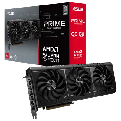 Видеокарта ASUS 90YV0LI1-M0NA00, Radeon RX 9070 PRIME OC, 16GB GDDR6, PCI-E 5.0