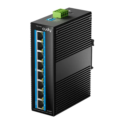 Коммутатор 8-портовый Cudy IG1008P, 8-Port Gigabit Industrial PoE Switch, 8-Port Aluminum Industrial PoE Switch, 1000Mbps 8-Port RJ45, 802.3at/af, Din-rail design, Power supply: DC12~52V work temperature:-40 °C-80°C, Power Adapter Not Included, PoE