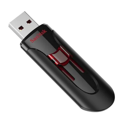 USB накопитель SanDisk - Cruzer Glide, USB Type A (USB 3.2 Gen 1), 128 ГБ, цвет чёрно-красный, SDCZ600-128G-G35