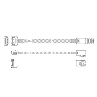 Кабель JPC P731IDN00800-1 Cable MCIO x4 38P (прямой Straight Type) TO HD MiniSAS 4i 36P (SFF8643, прямой Straight Type) , 85 Ohm, L:80cm