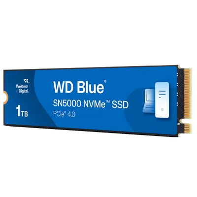 Твердотельный накопитель Western Digital Blue SN5000 SSD M2.2280 PCIe 4.0 1Tb, 5150MBs/4900MBs, TBW 600, WDS100T4B0E, 1 year