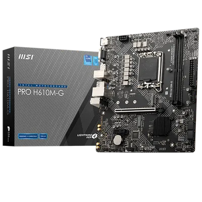Материнская плата MSI PRO H610M-G H610, LGA1700, 2*DDR5, 1*PCIEx16, 1*PCIEx1, 1*M.2, 4*USB3.2Gen1, 6*USB2.0, 4*SATA3.0, 1G, VGA, DP, HDMI, M-ATX,  BULK