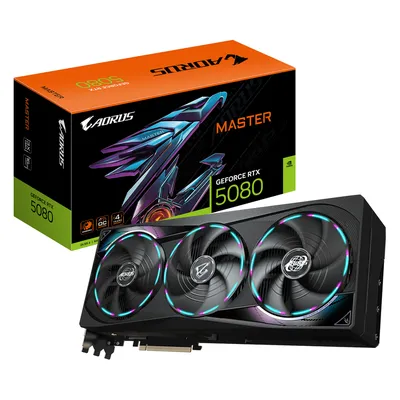 AORUS Видеокарта Gigabyte RTX5080 MASTER 16GB GDDR7 256bit 3xDP HDMI 3FAN RTL