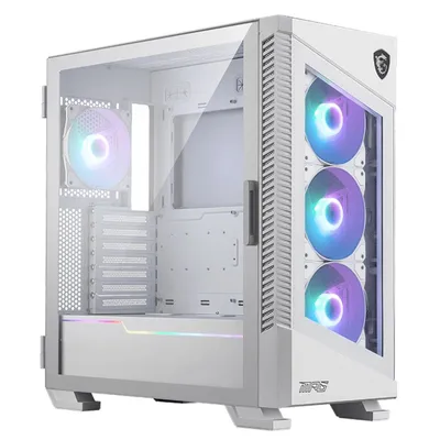 Корпус для ПК MSI - VELOX 100R, 2х2.5", 2х3.5", 2xUSB3.1, Midi Tower, без БП, цвет белый, 306-7G18W24-HH9
