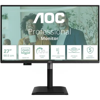 Монитор AOC Q27P4CV, 27", IPS, 2560x1440, 120Hz, USB-C
