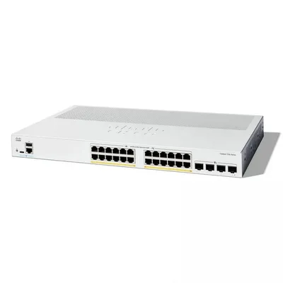 Коммутатор 24-портовый Cisco C1200-24P-4X, Catalyst 1200 24x10/100/1000 RJ-45 PoE+, 4x10G SFP+ uplinks, PoE+ 195W, Rack Mounting kit, Fanless, PoE