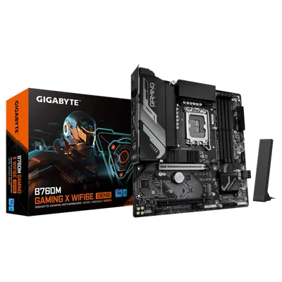 Материнская плата Gigabyte B760M GAMING X WIFI6E GEN5 Soc-1700 Intel B760 4xDDR5 mATX AC`97 8ch(7.1) 2.5Gg RAID+HDMI+DP