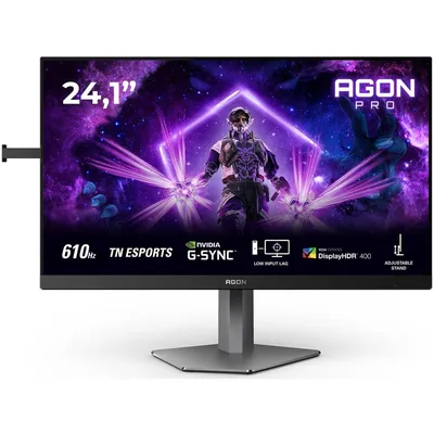 Монитор 24.1" AOC AGON AG246FK6  TN, 1920x1080, 600Hz, 0,5ms, 400сd/m, 1000:1, HDR10 | 2xHDMI(2.0), DP(1.4), 4xUSB 3.2 | HAS, Pivot, Swivel, InPSU, Vesa 100, Black/Grey