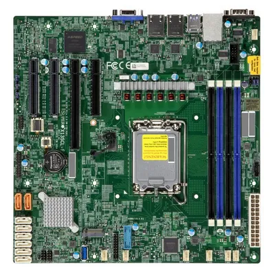 Материнская плата Supermicro X13SCL-F, LGA1700, Intel C262, 4xDDR5, 8xSATA, 1xM.2 PCIe 4.0, 1xPCIe 5.0 x16, 1xPCIe 5.0 x8, 2xPCIe 4.0 x4, 1xVGA, 1xCOM, 2x1Gb LAN, 2xUSB 3.2 Gen1, 2xUSB 2.0, 1x3.5 мм, microATX