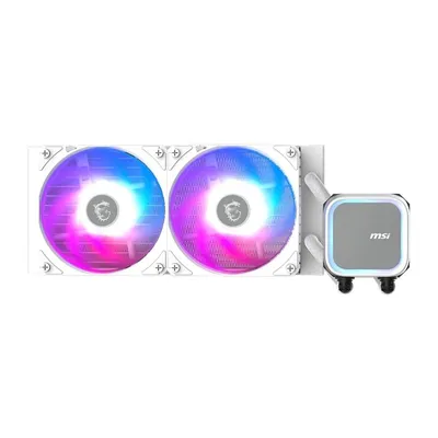 MSI Жидкостная система охлаждения MAG CORELIQUID A13 240 White 2x ARGB Gen2 Fan, ARGB Gen2 Block, Color Box, LGA1700, 1851, AM5