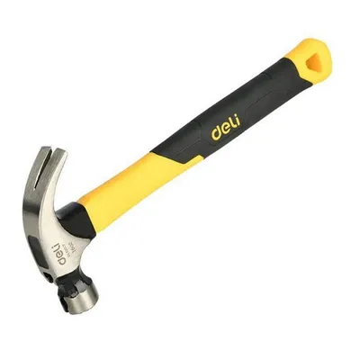 Молоток-гвоздодер Deli DL5002F, 450 г, фиберглассовая рукоять