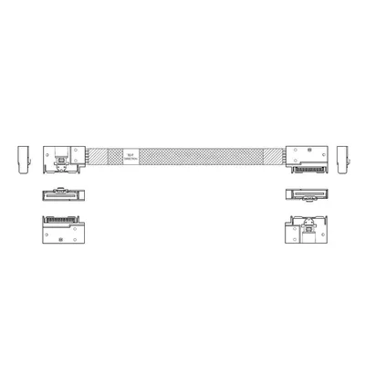 Кабель JPC P732FGB00800-1, MCIO x8 — MCIO x8, 0.8м