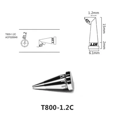 Жало паяльное Atten ACF028948, T800-1.2C, конусное скошенное
