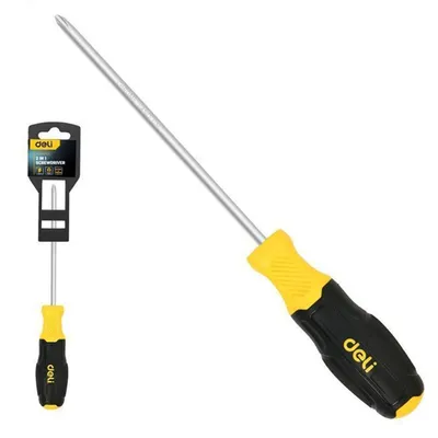 Отвертка двухсторонняя Deli DL632103, PH2+SL6, Cr-V, 160 мм