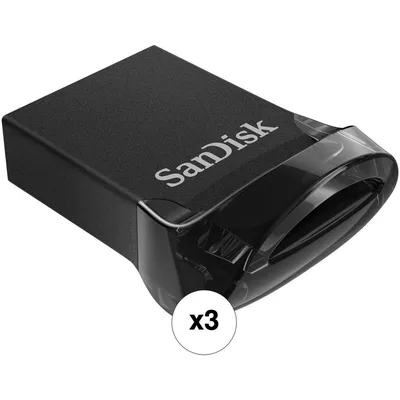 USB накопитель SanDisk - Ultra Fit, USB Type A (USB 3.2 Gen 1), 32 ГБ, write speed-40MB/s, read speed-130MB/s, цвет чёрный, SDCZ430-032G-G46