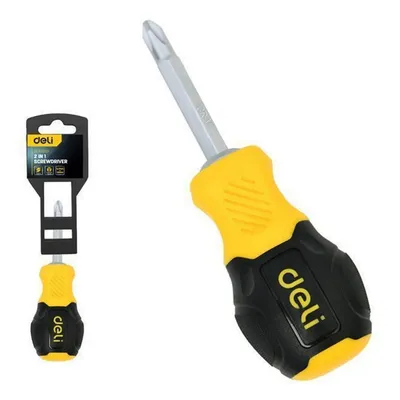 Отвертка двухсторонняя Deli DL632101, PH2+SL6, Cr-V, 75мм