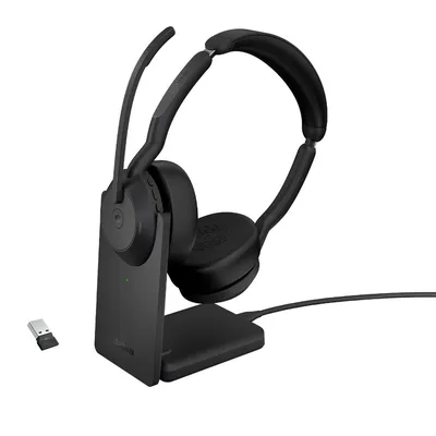 Наушники с микрофоном Jabra Evolve2 55 Link380а MS Stereo Stand черный накладные BT оголовье (25599-999-989)