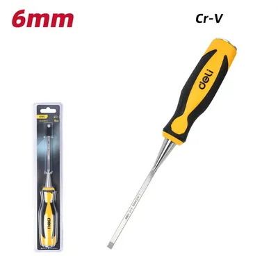 Стамеска Deli DL6206-E1, 6 мм, CrV, длина 140 мм