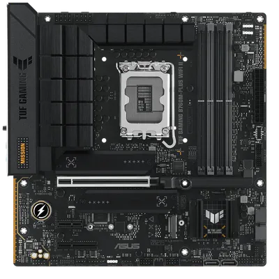 Материнская плата ASUS TUF GAMING B760M-PLUS WIFI II LGA1700 mATX 4xDDR5 PCIEx16 PCIEx4 PCIEx1 3xM.2 USB-C DP HDMI 2.5GLAN Wi-Fi 6E