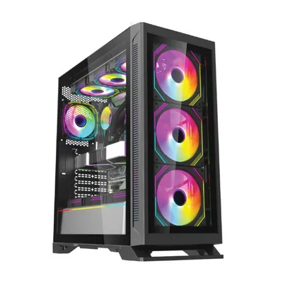 Корпус для ПК Forza FZ-G901 EATX Case, black, w/o psu, Tempered glass front panel, 2x3,5&quot,, 2x2,5&quot,, USB3.0*1+USB3.0