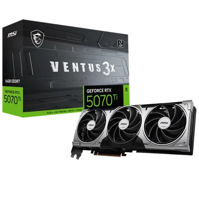 Видеокарта MSI PCI-E 5.0 RTX 5070TI 16G VENTUS 3X NVIDIA GeForce RTX 5070TI 16Gb 256bit GDDR7 2452/28000 HDMIx1 DPx3 HDCP Ret